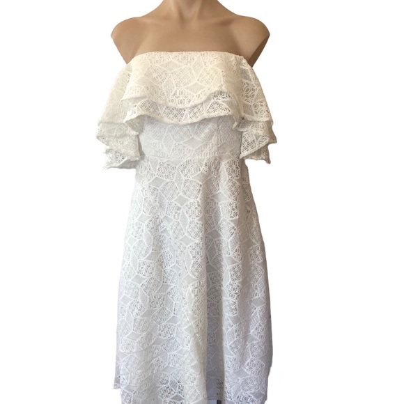 🌿 WAYNE COOPER 🌿 Brand New asymmetrical white lace dress size 8 RRP $229 - Picture 9 of 16